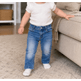 thumbnail image 3 of KIDSCOOL Baby Denim Jeans Unisex Toddler Elastic Waist D-ring Pants,Light Blue,18-24 Months, 3 of 7