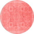 thumbnail image 1 of Ahgly Company Machine Washable Indoor Round Abstract Red Modern Area Rugs, 7' Round, 1 of 4
