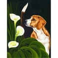 thumbnail image 1 of Beagle Lillies Flag Canvas House Size, 1 of 1