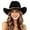 1-Black752, variant on XIAOCHA Womens Solid Suede Cowboy Hat Braided Trim Western Hats Outdoor Sun Protection Wide Brim Western Hat,Black