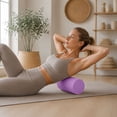 thumbnail image 3 of Foam Roller For Exercise, Textured Foam Roller For Yoga And Fitness, Foam Roller For Home Workout,Purple - 30Cm, 3 of 5