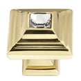 thumbnail image 5 of Alno 10mm Crystal Small Square Knob - Clear / Polished Brass, 5 of 8