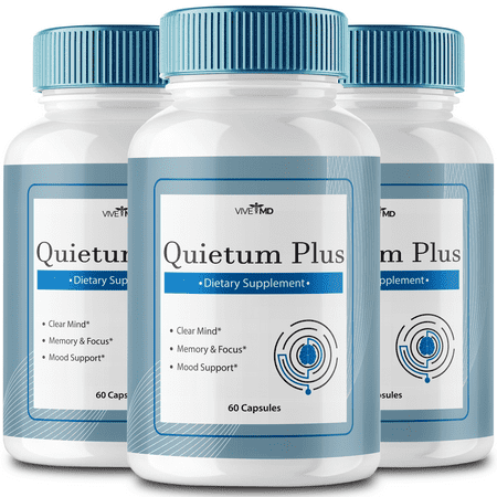 Quietum Plus Tinnitus Relief Supplement Reduce Ear Ringing Advanced Formula (3 Pack - 180 Capsules)