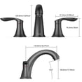 thumbnail image 4 of Tzou Set of 2 Bathroom Sink Faucet, Widespread Faucet 3 Hole with Stainless Steel Pop Up Drain and cUPC Hose Matte Black, 4 of 7