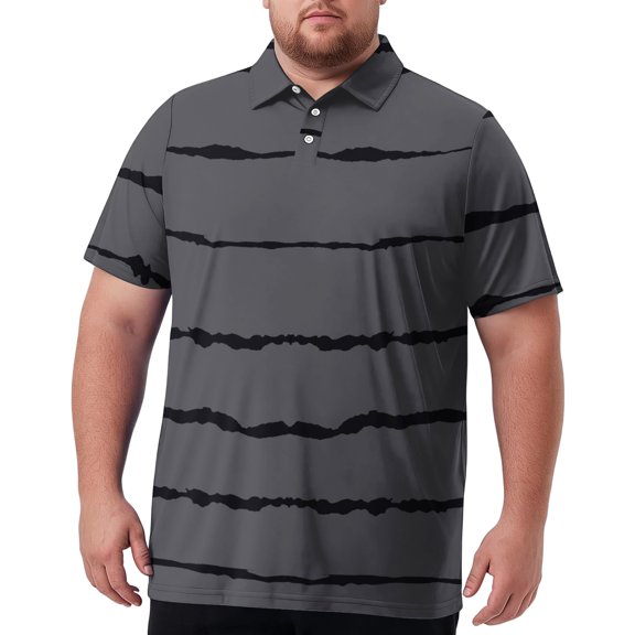 Trgacdwlo XL-8XL Striped Polo T Shirts for Men Big and Tall Short Sleeve Mens Athletic Shirts Lightweight Golf Shirts for Men