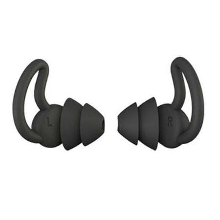 

Sleeping Earplugs Silicone Earbuds Noise Reduction Reusable Earplugs for Office Home Black 2 Layers