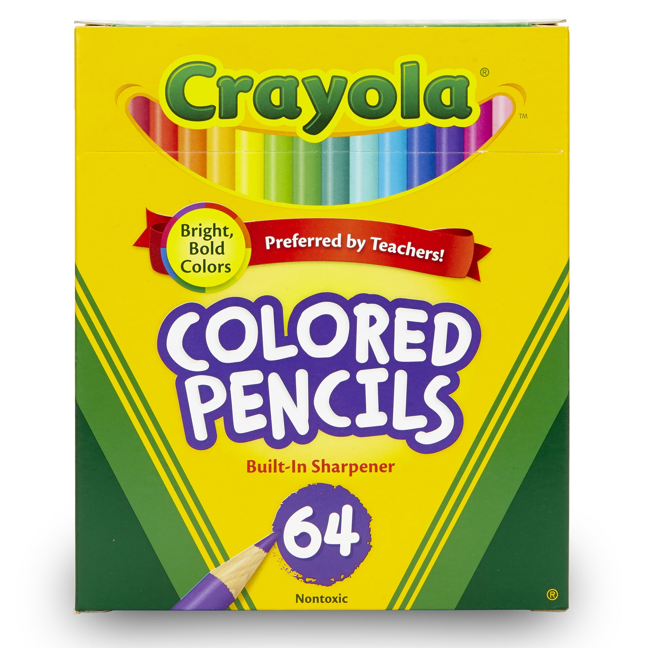 Crayola Short Colored Pencils, 64 Per Pack, 2 Packs