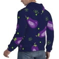 thumbnail image 6 of Rateoe Eggplant Pattern Mens Hoodie, Pullover Hooded Sweatshirt, Kangaroo Pocket Hoodie Ideal for Daily Wear, Travel and Home-Medium, 6 of 7
