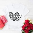 thumbnail image 2 of Jewelreauty Women Valentine's Day Shirts Short Sleeve Letter Heart Graphic T-Shirts Casual Pullover Tunic Tops (L, E White), 2 of 5