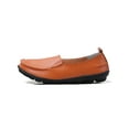 thumbnail image 2 of SIMANLAN Womens Flats Slip On Loafers Round Toe Leather Shoes Women Non-slip Casual Shoe Ladies Lightweight Orange 7, 2 of 6