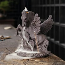 1pc Purple Clay Horse & Xiangyun Waterfall Incense Burner, Ceramic Home Decor (Without Incense)