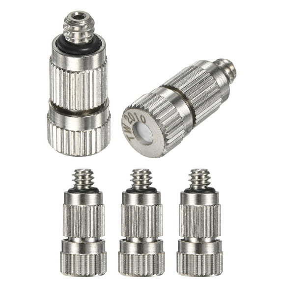 Uxcell 5-Pack Brass Misting Nozzles, 0.2mm Orifice Misting System Parts [3/16"]