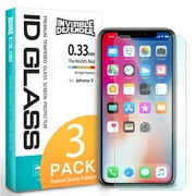 Apple iPhone X Phone Screen Protector - Ringke Invisible Defender Glass [0.33 mm TEMPERED GLASS] [3 Pack]Ultimate Clear Shield, High Definition (HD) Quality, Anti-Scratch Technology for iPhone 10