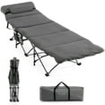 thumbnail image 1 of Costway Folding Retractable Travel Camping Cot w/Removable Mattress & Carry Bag Grey, 1 of 10