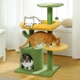 thumbnail image 2 of Cactus Cat Tree Tower - Cat Scratching Post with Flower Perch & Dangling Ball, Natural Sisal Scratcher for Indoor Cats/Kittens, Kitty Climbing Furniture with Stable Base, 2 of 9