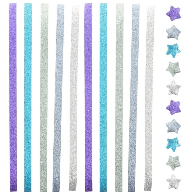 TEHAUX Glitter Paper Kit Gradient Blue Glitter For Crafting Decoration And Holiday Decorations 1 Set
