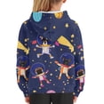 thumbnail image 6 of Xoenoiee Kids Hoodies Pullover Hoodies Hooded Sweatshirt with Front Kangaroo Pocket Fall Winter Tops Long Sleeve Hoodies Fall Winter Clothes for Workout Travel, Star Astronaut Dog Pattern, S, 6 of 7