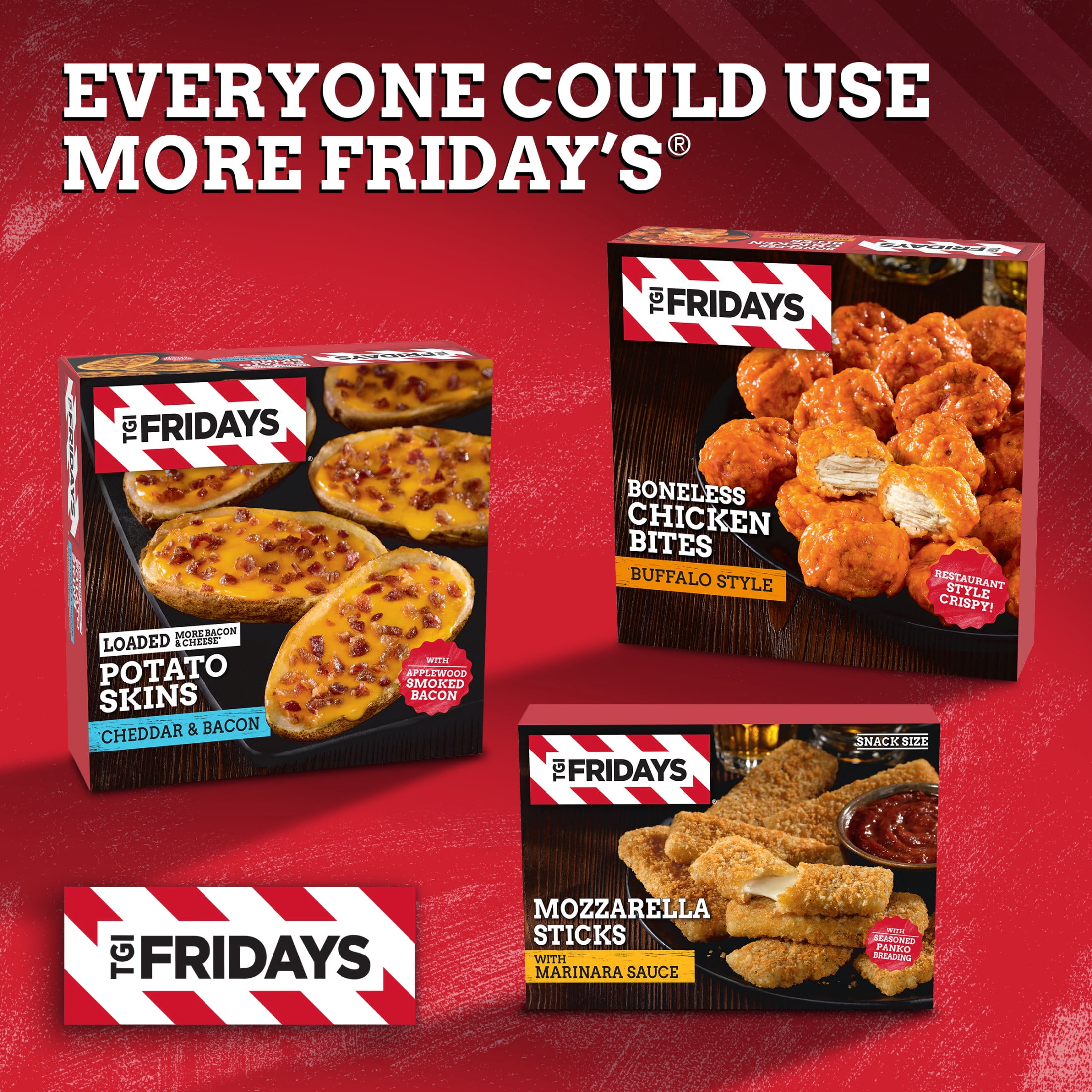 TGI Fridays Mozzarella Sticks Frozen Snacks with Marinara Sauce, 11 oz Box