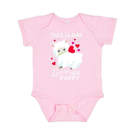

Inktastic This Llama Loves Her Daddy with Hearts Gift Baby Boy or Baby Girl Bodysuit
