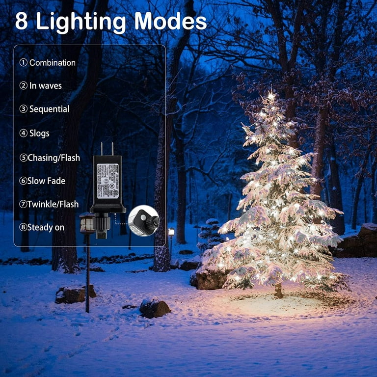 108ft 300LED Christmas Lights Connectable with 8 Modes & Timer