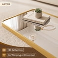 thumbnail image 4 of Antok 48"×14.1" Round Corner Full Length Mirror, 3-in-1 Over-The-Door, Freestanding, Leaning & Wall Mount, Gold Metal Frame, 4 of 10