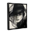 thumbnail image 4 of Stupell Industries Woman with Swirling Hat Beauty & Fashion Painting Black Floater Framed Canvas Art Print Wall Art, 25 x 31, 4 of 10