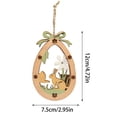 thumbnail image 2 of Cadancy Easter Egg Wooden Hanging Ornaments with Laser Cut Bunny Flower Patterns, Rustic Wood Pendants for Tree Decoration, Farmhouse Mantel Spring Holiday party Home Decor(B), 2 of 5