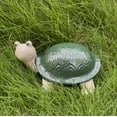 thumbnail image 5 of Mainstays 8 inch Ceramic Turtle Garden Decor Ceramic Statue Ornament Green Wave Shell Smiling, 5 of 5