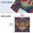 thumbnail image 5 of 4 Pack 20'' x20" Satin Table Napkins Dinner Napkins for wedding Party Decoration events Colorful Owl Face, 5 of 6