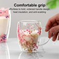 thumbnail image 3 of Creatives Real Flower Double Glass High Appearance Level Full Star Dried Flower Milk Coffee Glass 35, 3 of 5
