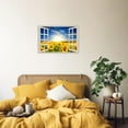thumbnail image 2 of ZHONGYUTONG Window Wall Art and Pictures Sunflower Painting Wall Decor Yellow Floral Canvas Print Nature Landscape Artwork for Farmhouse Bathroom Framed (24.00" x 36.00"), 2 of 5