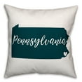 thumbnail image 3 of Creative Products Teal and White Pennsylvania Pride 16x16 Spun Poly Pillow, 3 of 4