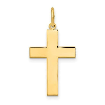 Finest Gold 14K Yellow Gold Polished Cross Pendant