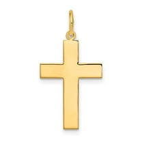 Finest Gold 14K Yellow Gold Polished Cross Pendant