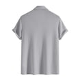 thumbnail image 3 of JULMCOMO Diamond Knit Polo Shirts for Men Short Sleeve Collared 2 Buttons Casual Golf Shirts Breathable Business Summer Men Clothing Gray 2XL, 3 of 4