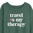 thumbnail image 3 of Instant Message - Travel Is My Therapy - Women's Lightweight French Terry Long Sleeve Shirt, 3 of 6