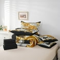 thumbnail image 6 of Manfei 3D Gold Rose Floral 7 Pieces Bed in a Bag Twin Size for Girls, Chic Butterfly Bed Set, Luxury Pearl Print Bed Sheets Setp with Comforter, Lightweight Bedroom Decoration, 6 of 8
