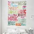 thumbnail image 1 of Modern Tapestry, Music Typography in Various Styles Rhythm Acoustic Harmony Melody Funky Illustration, Wall Hanging for Bedroom Living Room Dorm Decor, 60W X 80L Inches, Multicolor, by Ambesonne, 1 of 2
