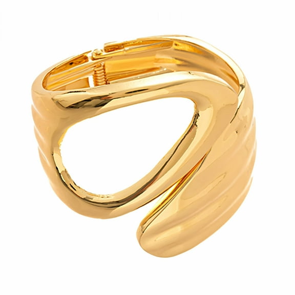 DESIGNICE Gold Bangles for Women Unique Twisted Design Bangles Bracelets Open-Close Gold Chunky Bracelet for Women Gold1