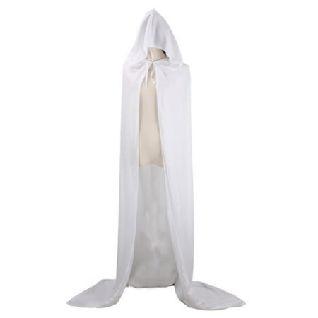 Make A Grim Reaper Halloween Christmas Grim Reaper Cape, Hooded Cloak Adult Halloween Accessory, Adult Halloween Cape Hooded Cloak Fancy Dress Deluxe Gothic Robe, Dark Lair Cloak Adult Costume White 2XL ()