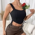 thumbnail image 4 of Camisole Tops for Women, Women's Vintage Laceup Side Corset Tops Push Up Camisole Going Out Sleeveless Slim Fit Crop Bustier Shirts, 4 of 9