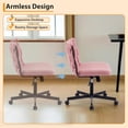 thumbnail image 2 of Studyset Wide Seat Desk Chair with Wheels, Criss Cross Legged Home Office Chair with Rocking Function & Adjustable Height, Comfy Swivel Armless Chair, 300lbs Capacity, Bedroom Vanity Chair, 2 of 7