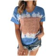thumbnail image 1 of Tops sexy para mujer, blusa suelta informal de moda para mujer, camisetas de cuello redondo con estampado de flores escénicas de talla grande Fridja  bn2305, 1 of 4