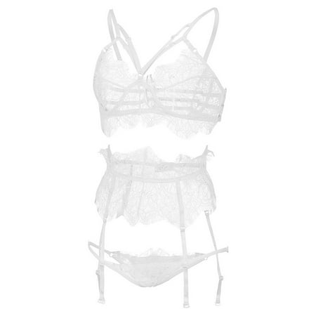 

Pedort Women S Lingerie Lingerie Set for Women Strappy Lingerie Underwire Bra Set Lingerie(White M)