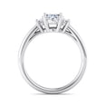 thumbnail image 3 of Silvago Jewelry 1.38 Ct Oval Cut Moissanite Engagement Ring - Sophisticated 3 Stone Design in 14K White Gold Plated Setting - Ideal for Meaningful Memories, 3 of 3