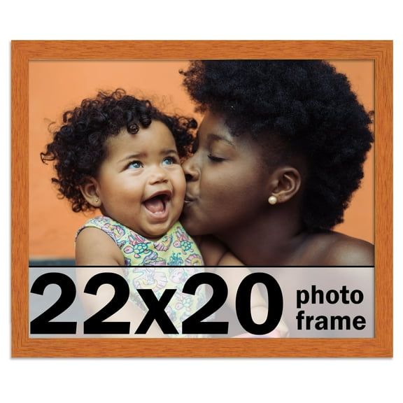 22x20 Frame Honey Pecan Brown Picture Frame - Modern Photo Frame Includes UV Acrylic Shatter Guard