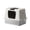 White, variant on Fully Enclosed Cat Litter Box, Hooded Cat Litter Pan with Flip Entry Door, 50 x 35 x 35cm Overall Size, Stainless Steel Base 50 x 35 x 10cm