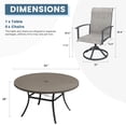 thumbnail image 3 of VOXBIN 7 Pieces Patio Dining Set - 53" Round Dining Table with 6 Swivel Chairs Set for Deck, Graywood Table and Gray Chairs, 3 of 9