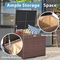 thumbnail image 2 of JOIVI 8 Pcs Patio Conversation Set with 45" 50000 BTU Fire Pit Table, Outdoor Furniture Rattan Wicker Patio Sectional Sofa Set with Storage Box, Brown, 2 of 13