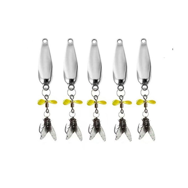 5 Pcs Metal Propeller Fishing Lure for Catching Fish, Bionic Fly Fishing Bait with Propellers, ly Spinning Propeller Metal Sequin Soft Bait, Bass Fly Fish Lures Kit, Fishings Baits & Catfish Baits